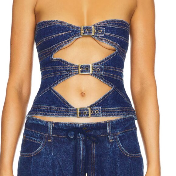 Lioness Buckle Corset in Dark Denim – NWT – Size XL - Picture 2 of 3